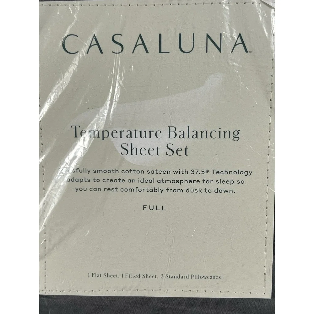 Casaluna Temperature Balancing Sheet Set Size Full Metal Gray 300 TC